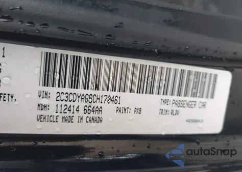 2012 Dodge Challenger Sxt z USA, uszkodzony, nr VIN 2C3CDYAG6CH170461